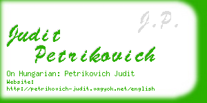 judit petrikovich business card